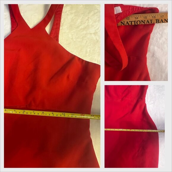 Likely Womens Red Halter Long Maxi Dress Side Slit Size 8 Elegance in Motion - Picture 10 of 12